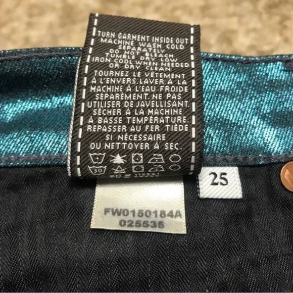 7 For All Mankind metallic satin jeans in size 25 - Picture 8 of 16